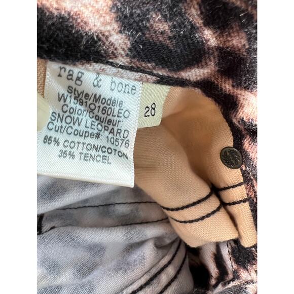 rag & bone Snow Leopard Print Mid Rise Boyfriend Jeans Sz 28 $198 - Picture 8 of 10